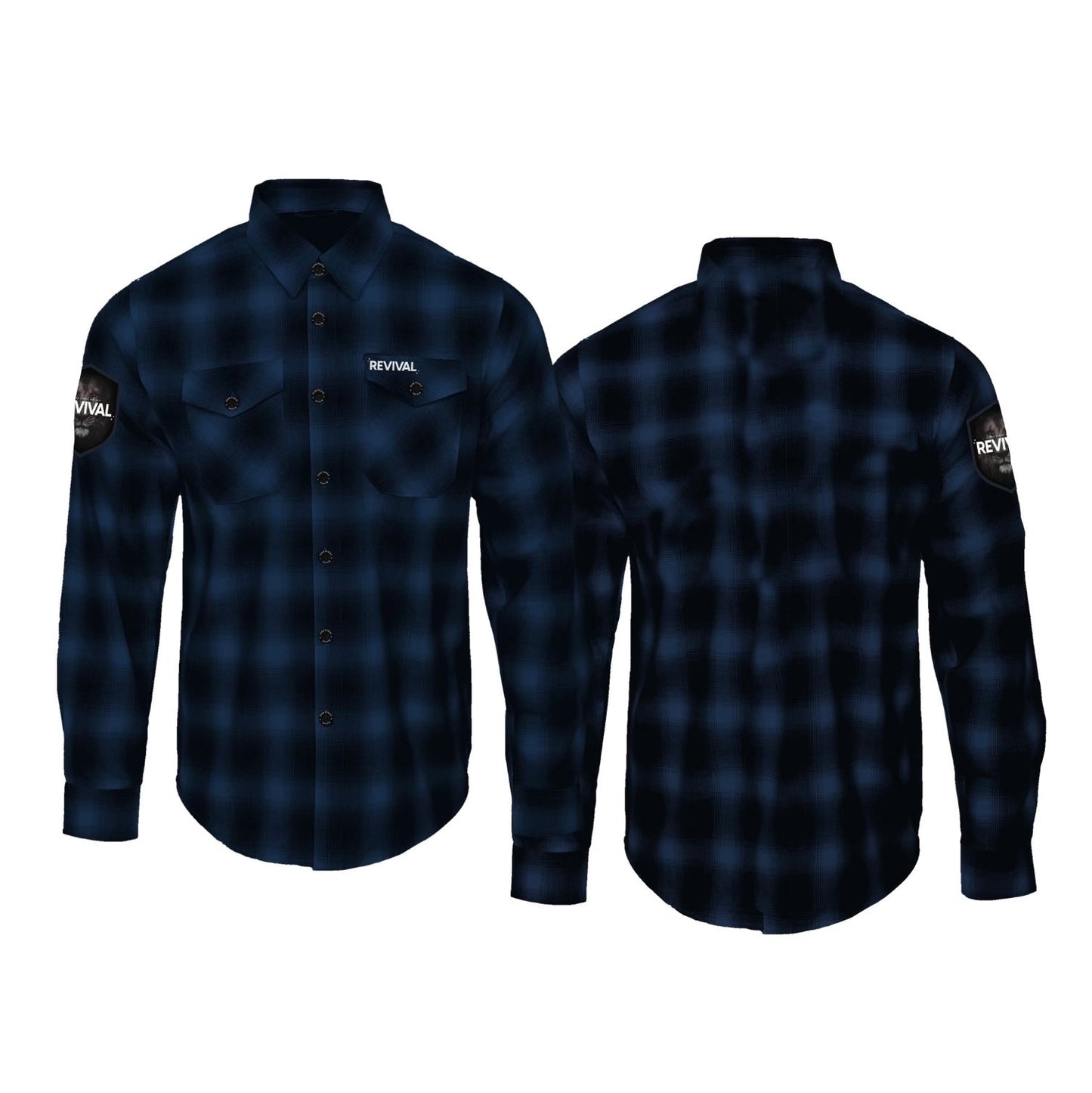 Revival or Bust Flannel - Blue/Black