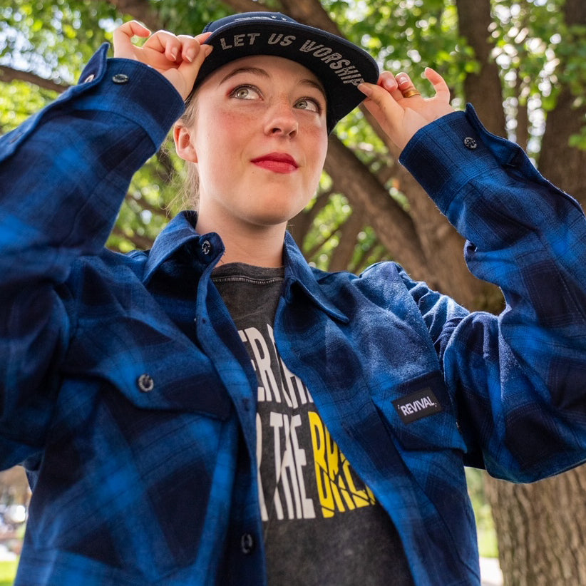 Revival or Bust Flannel - Blue/Black