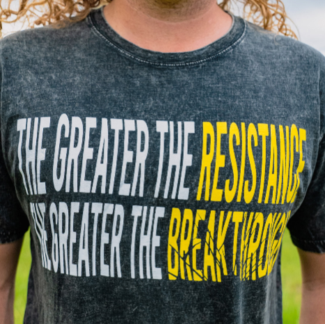 Greater the Resistance - Faded Black Tshirt