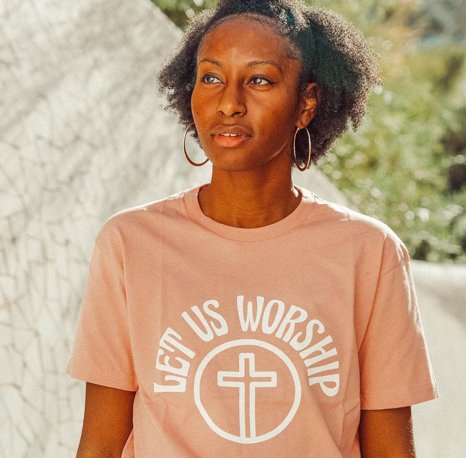 Let Us Worship Tee - Pink