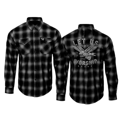 Let Us Worship Flannel - Grey/Black